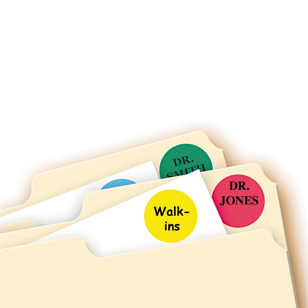 Avery® Printable Removable Color-Coding Labels, 3/4" dia, Assorted, 1008/Pack