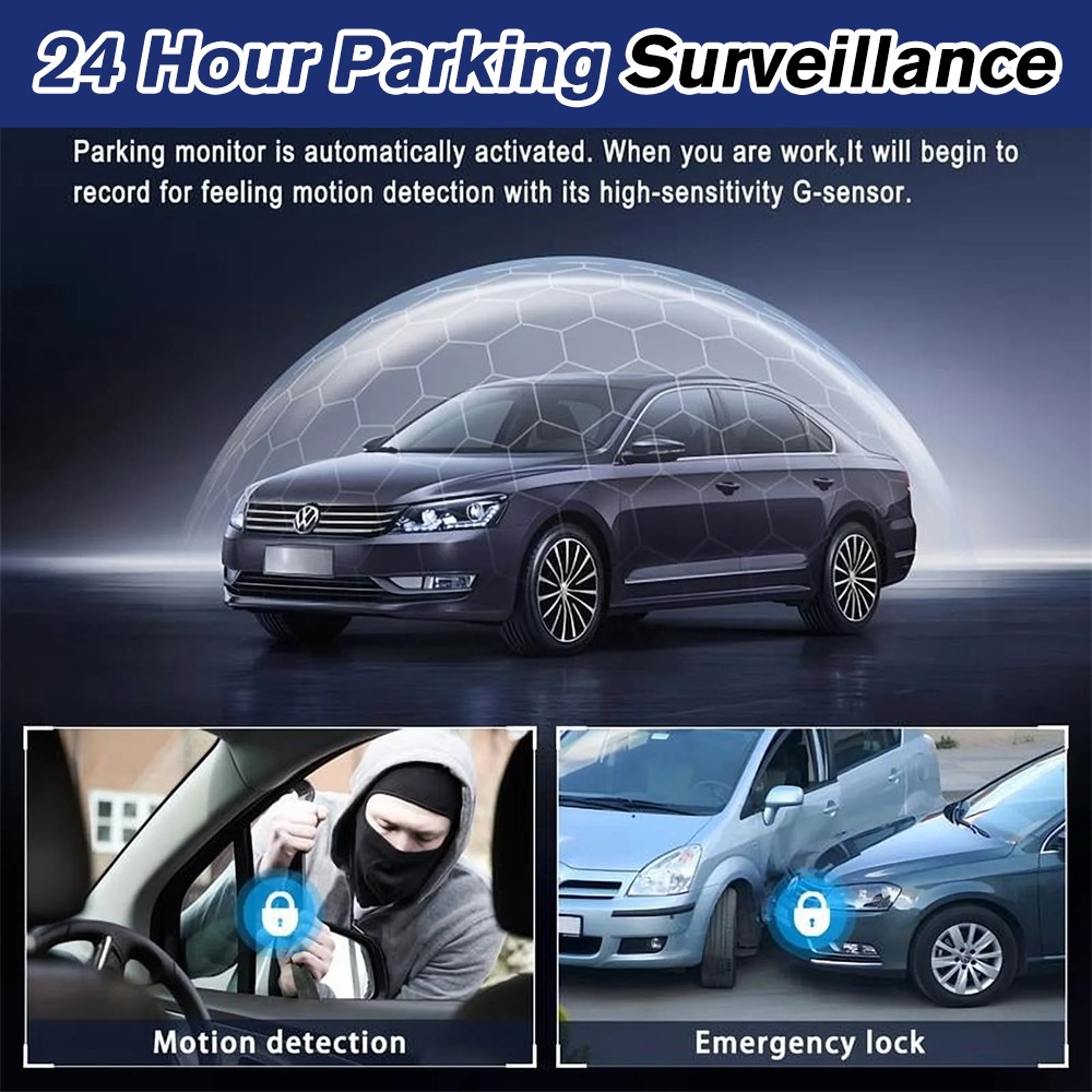 360 Degree View 4 Channel Dash Cam Front and Rear Inside Left Right Dash Camera