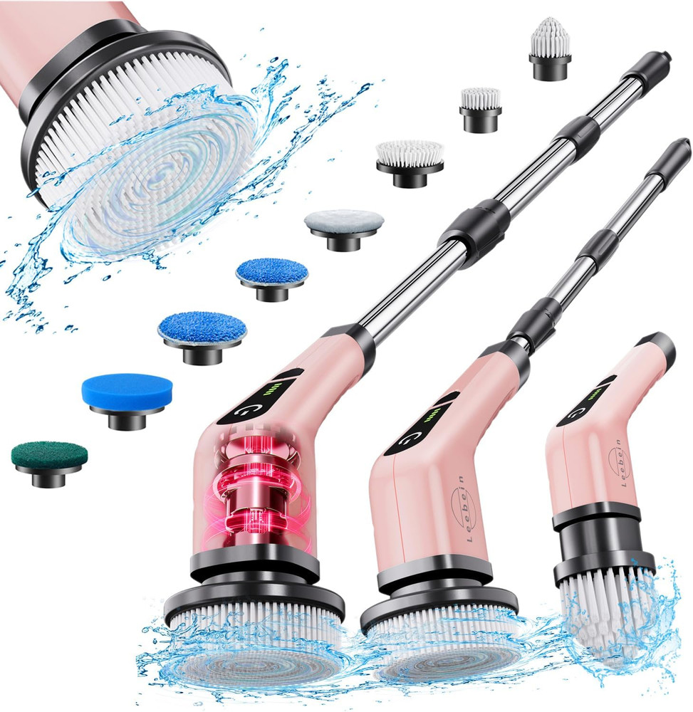 Electric Spin Scrubber, Cordless Powerful Scrub Brush for Cleaning Bathroom
