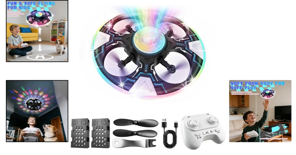 Interactive Mini Drone for Kids - Safe Remote Control with 14 Min Flight Time