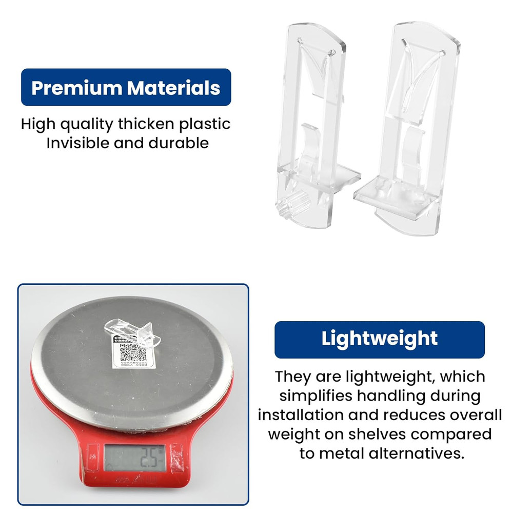 20Pcs Plastic Locking Shelf Pins, 6Mm Locking Shelf Support Peg, Clear Shelf Bra