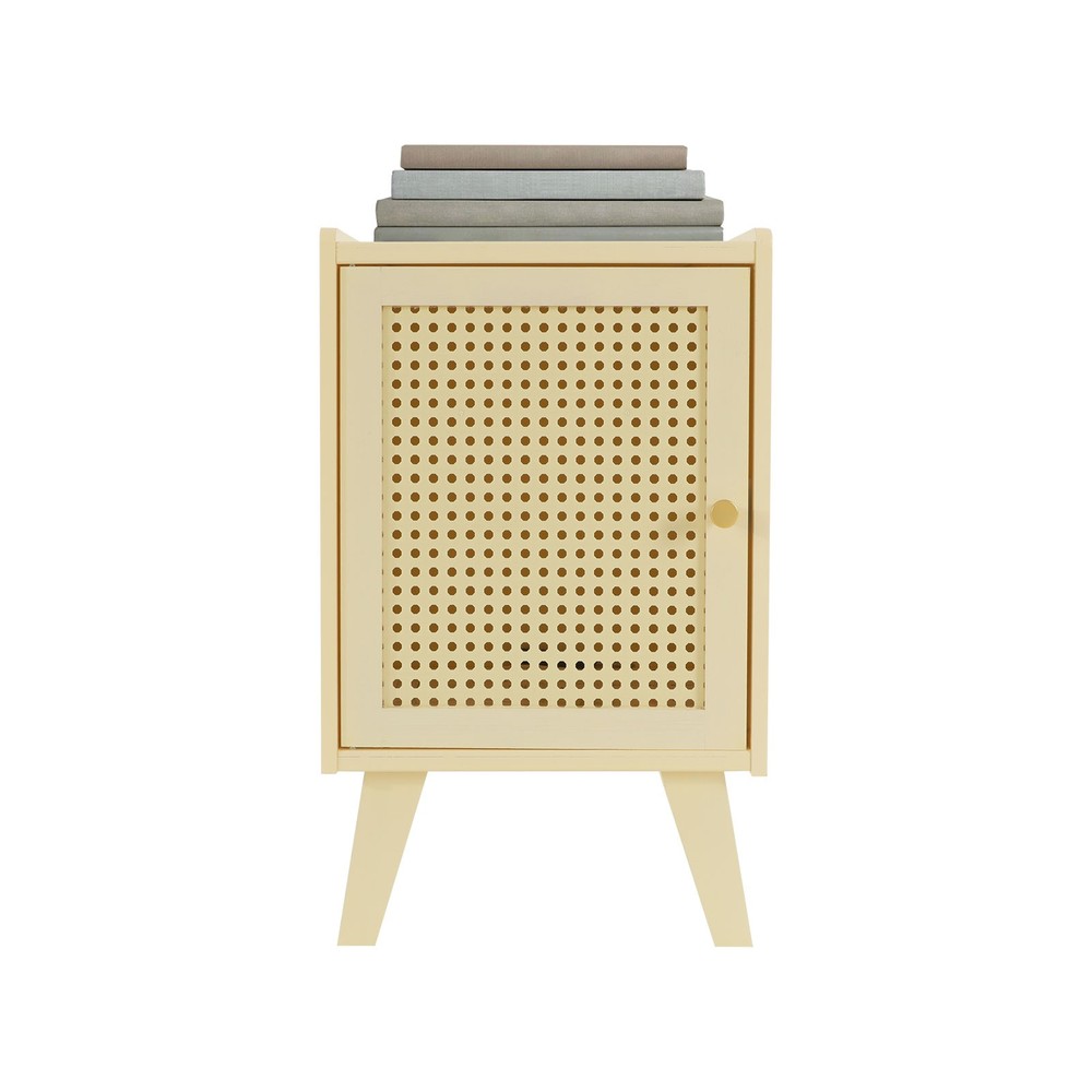 Bamboo Bedside Table End Table Storage Modern Bedside Table 12.2x11.81x20.07 in