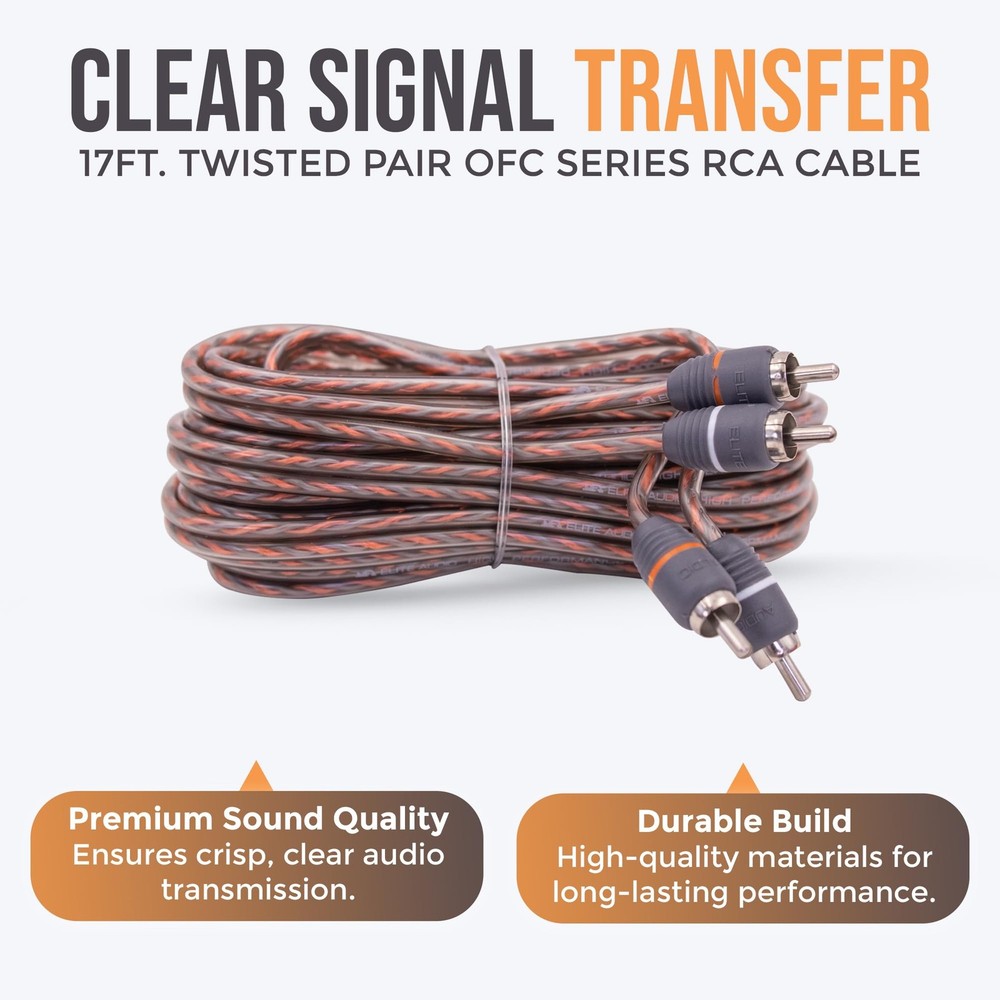 Elite Audio Premium 4 Gauge CCA Amplifier 4 (Mini-ANL), Orange