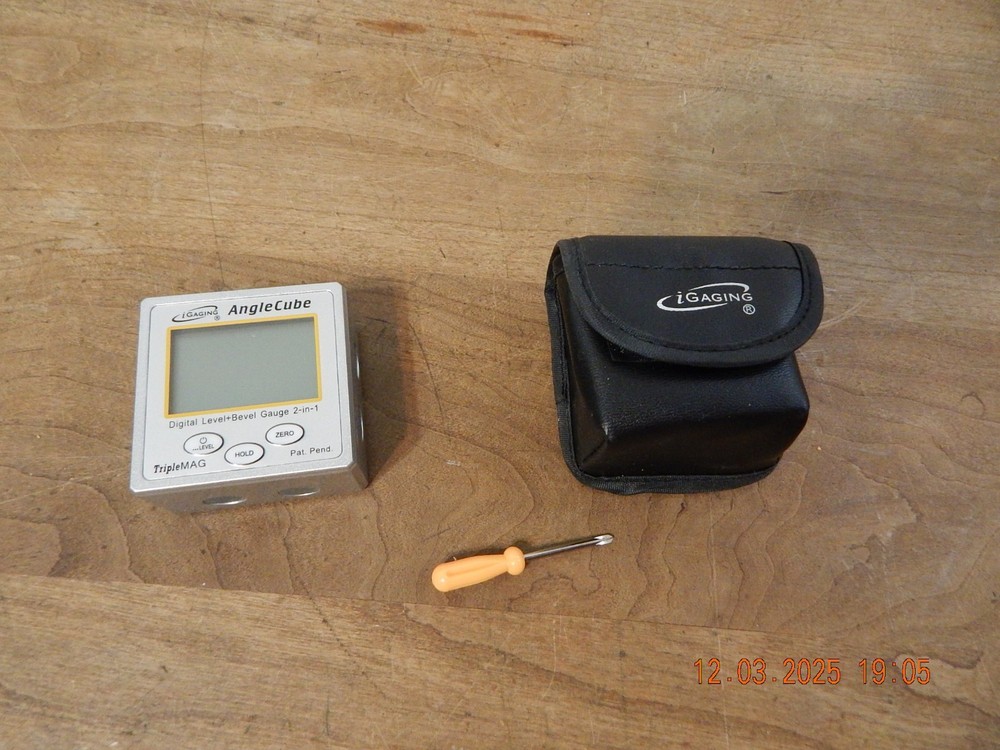 iGaging Angle Cube Digital Magnetic Protractor Gauge Level w/Case
