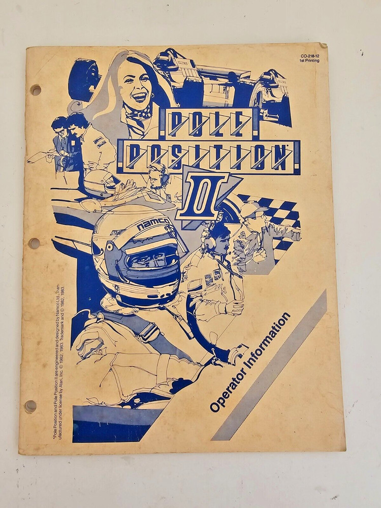 ATARI NAMCO POLE POSITION II OPERATOR INFORMATION ARCADE VIDEO GAME MANUAL