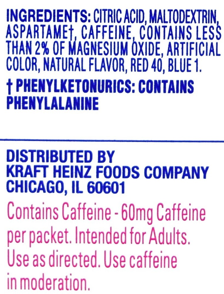 20 10-Packet Boxes Crystal Light Grape With Caffeine On The Go