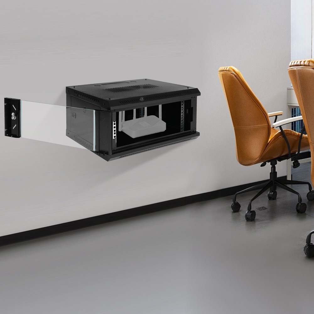 4U Server Cabinet Case Wall Mounted Network Server Data Cabinet Enclosure Rack