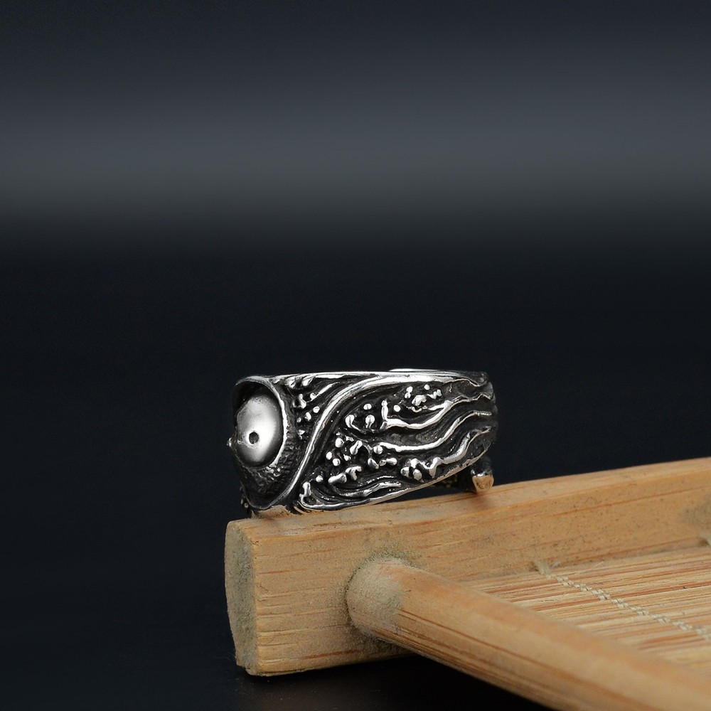 Tai Chi Ancient Silver Transport Ring Adjustable Men's Ring
