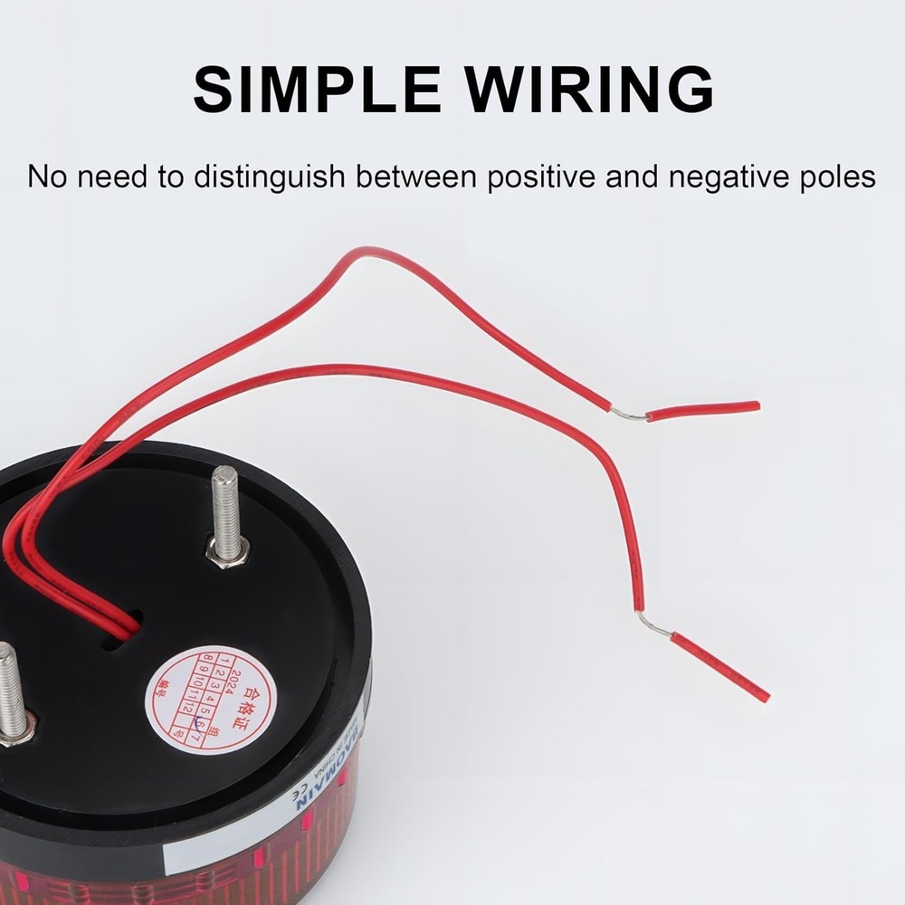 Durable Red Strobe Warning Light with 360-Degree Visibility for Construction Use