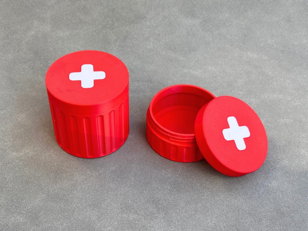 First Aid Container – Threaded Storage Box 3D Printed for Bandaids & Medical