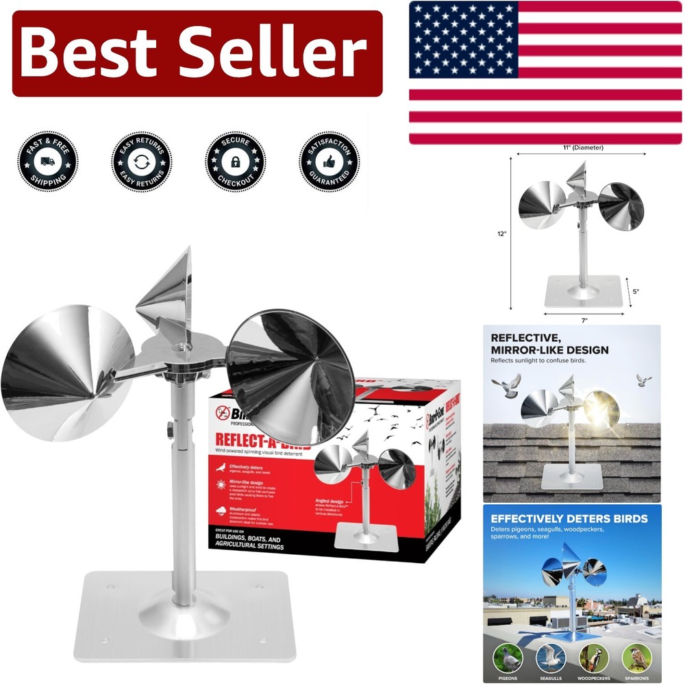Adjustable Wind-Powered Bird Deterrent - Reflect-A-Bird for Effective Protection