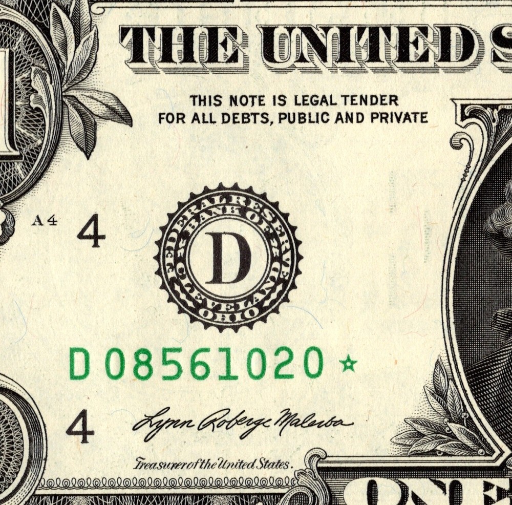 2021 D Star Note One Dollar Bill Regular Run Pack Note D08561020*