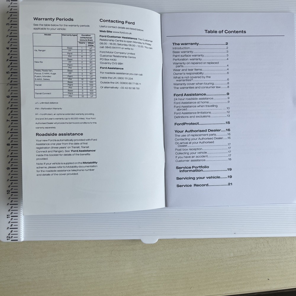 Ford Transit Courier Service Book Blank