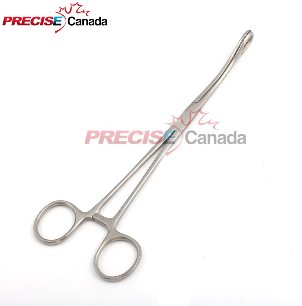 NAVEL PIERCING CLAMP SPONGE FORCEPS 8" CURVED NEW