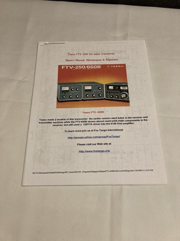 Yaesu Original Manuals