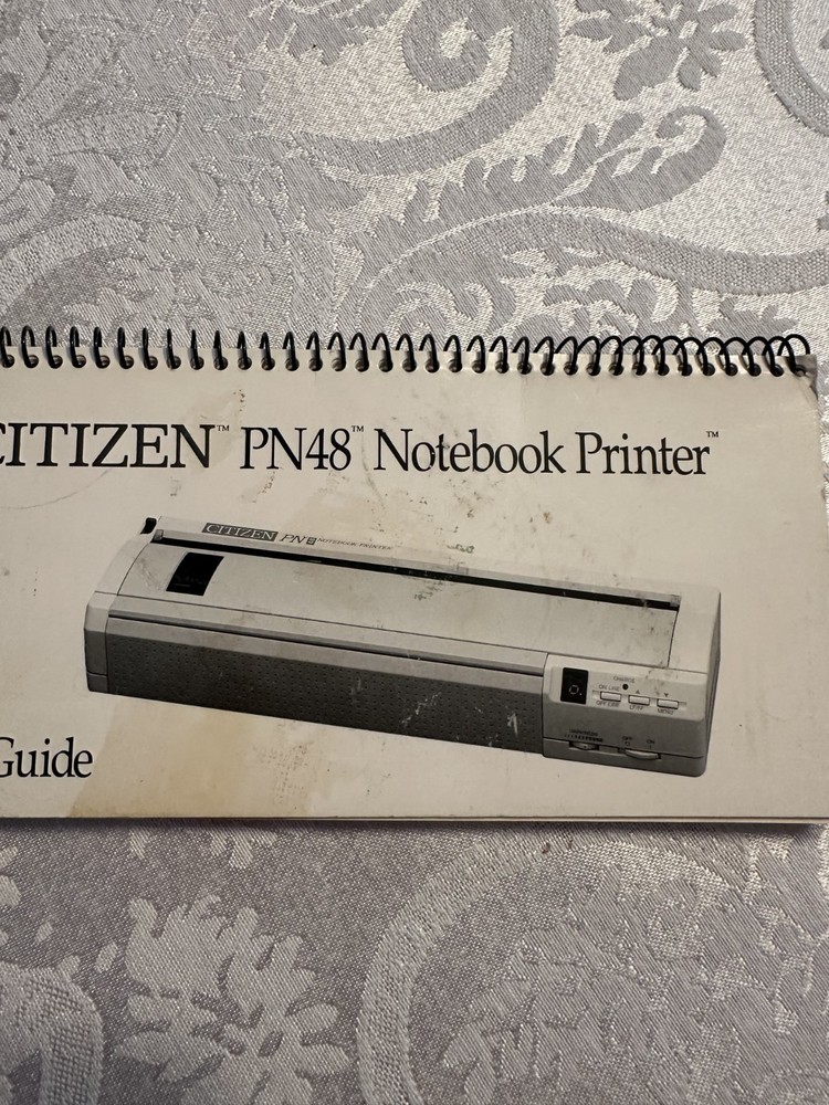 VINTAGE 1991 Citizen PN48 Notebook Printer User's Guide Lotus 123 Microsoft