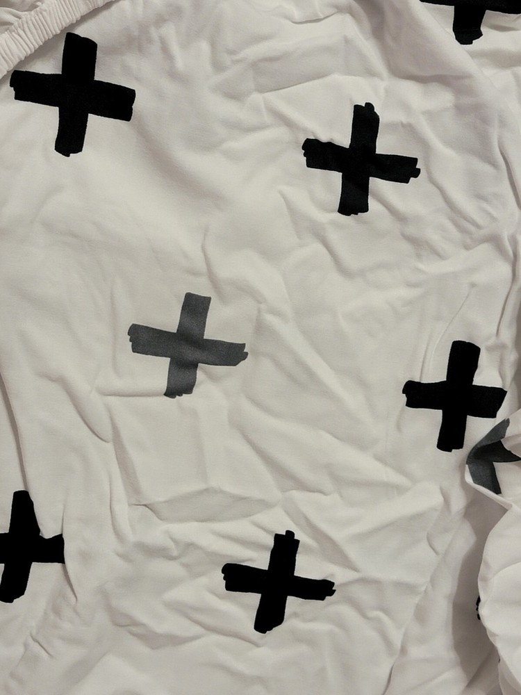 Cloud Island Black Grey and White Fitted Crib Sheet