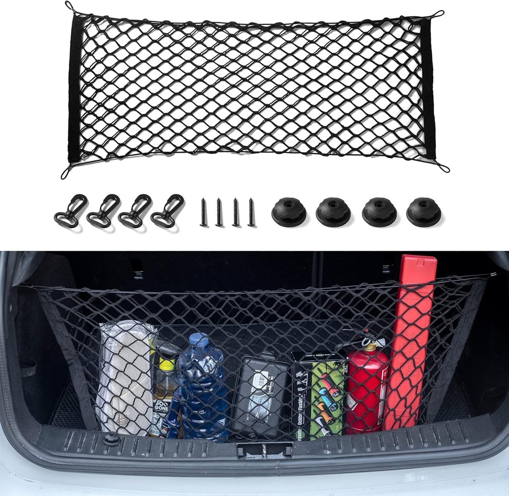 Cargo Net Stretchable, Car Exterior Accessories, Adjustable Elastic Trunk Sto...