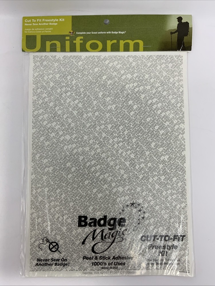 Boy Scout Scouts Uniform Badge Magic Double Sided Peel Stick Patch Adhesive