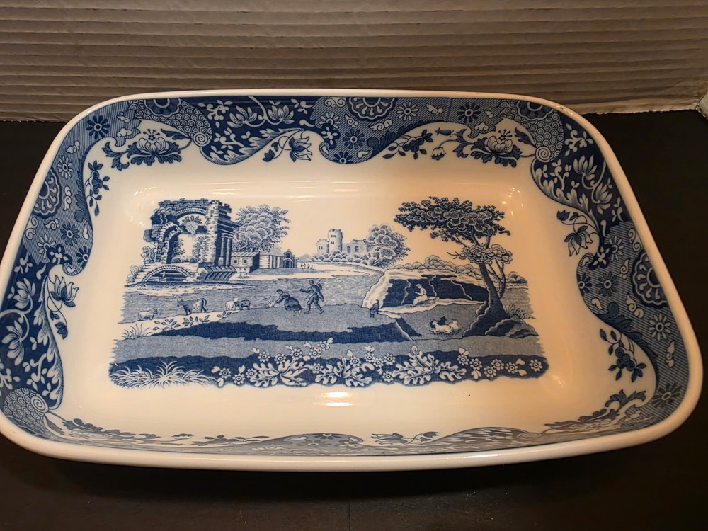 Spode Blue Italian Oven to Table Rectangular baking Dish 10 3/8" Inch