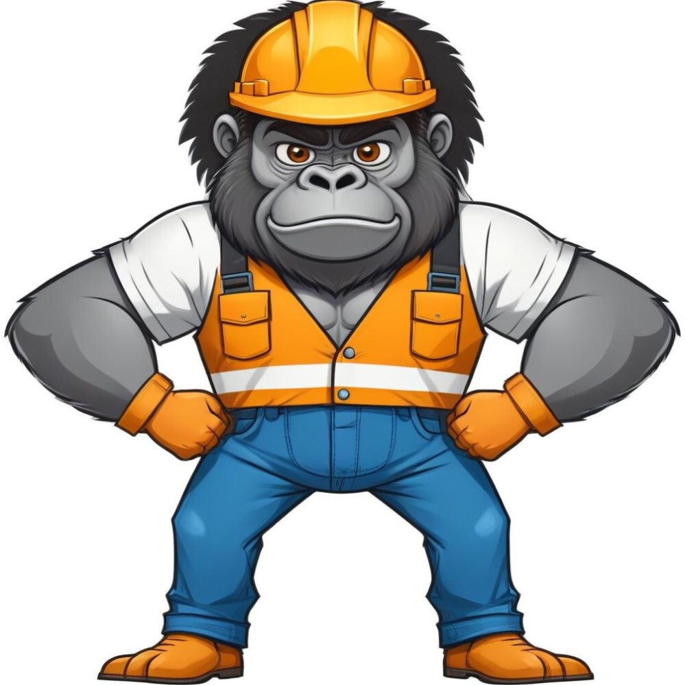 30 Custom Construction Gorilla Personalized Address Labels