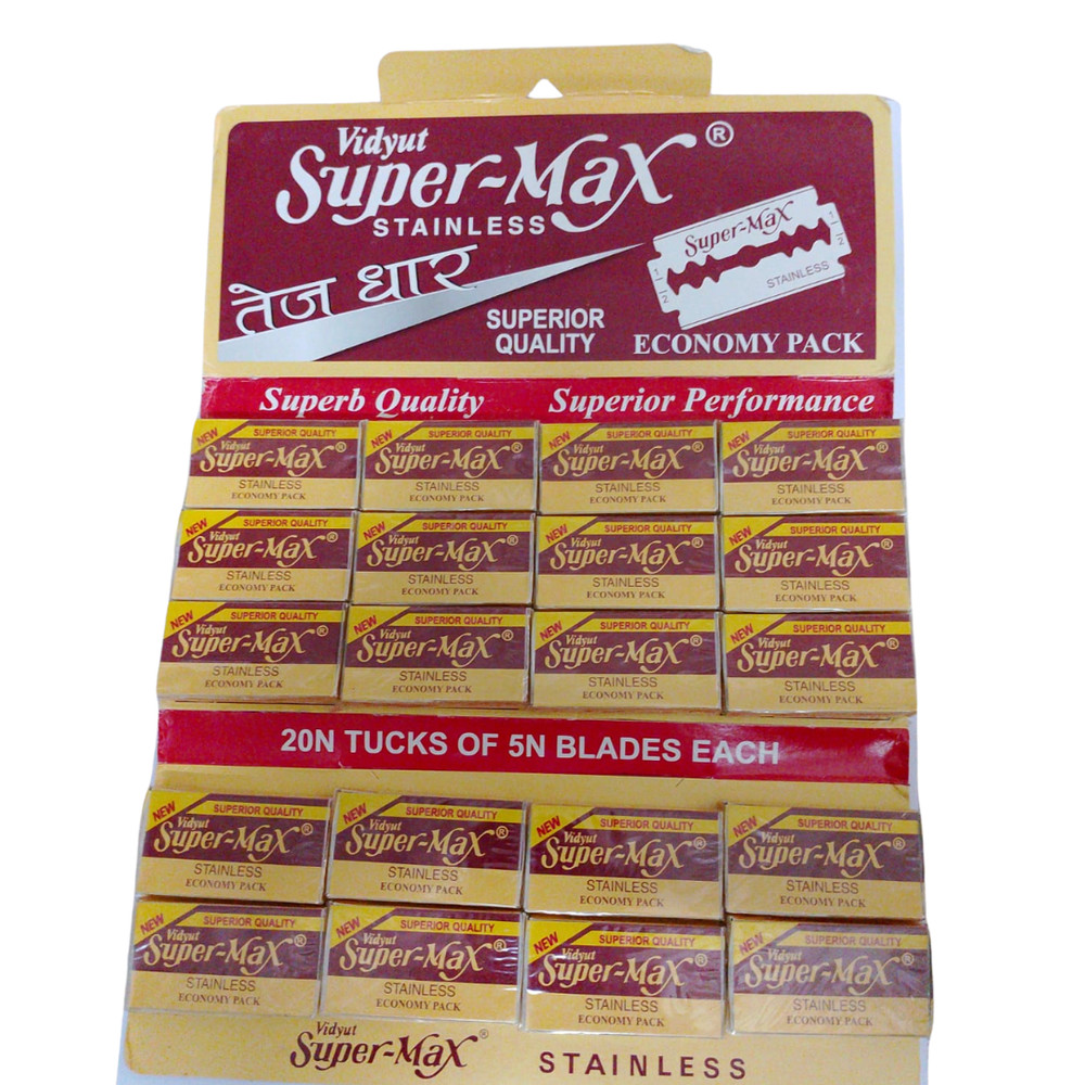 100 Super Max Stainless Double Edge Razor Blades