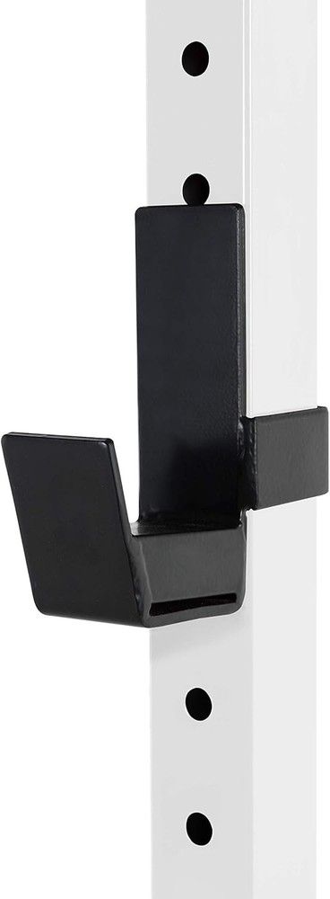 Heavy Duty White Power Rack 500lbs Capacity Pull Up Bar Olympic Plates