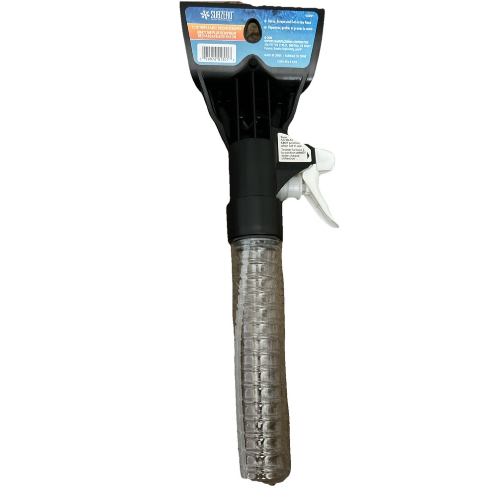 Subzero 11.75 “ Refillable  Spray Bottle/Deicer Scrapper! Fast Shipping!