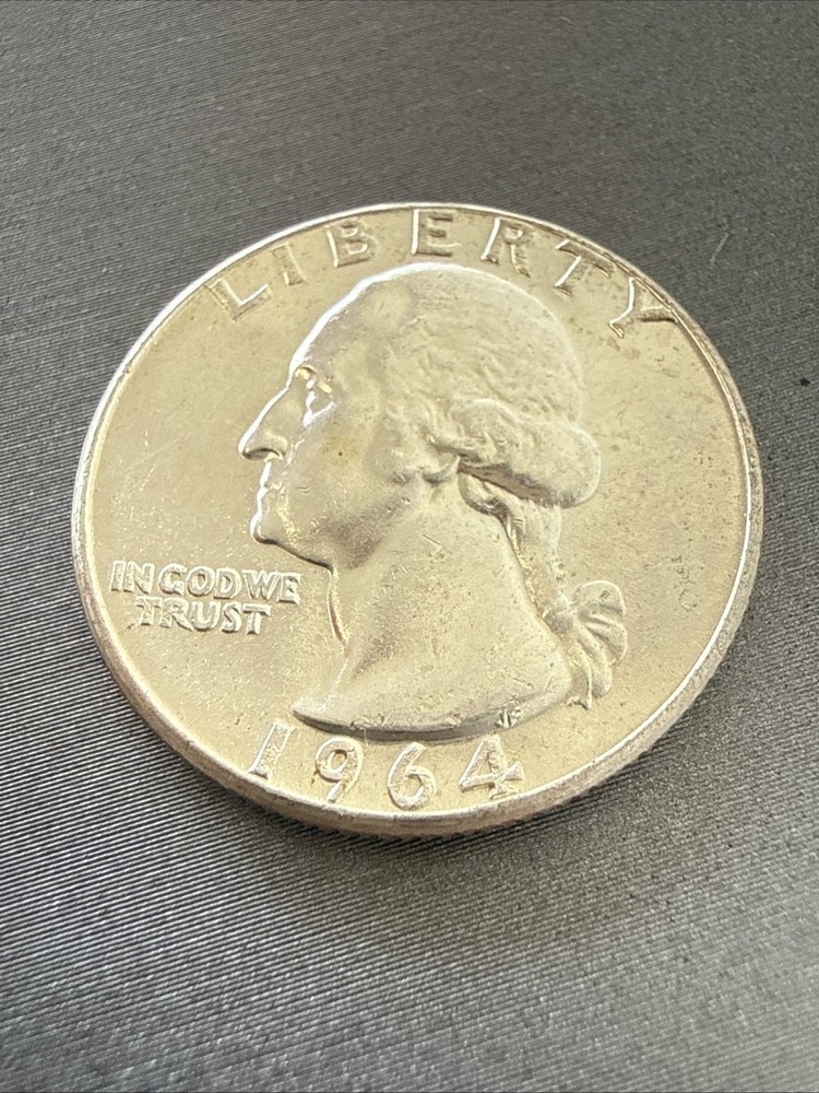 1964 P/1964 D 4 Silver Washington Quarters