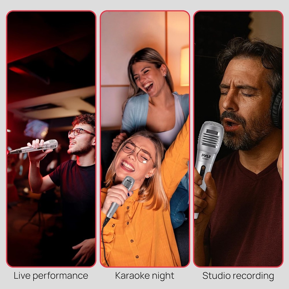 Pyle Wired Dynamic Microphone, Uni-Directional, Handheld Mic with Pop...