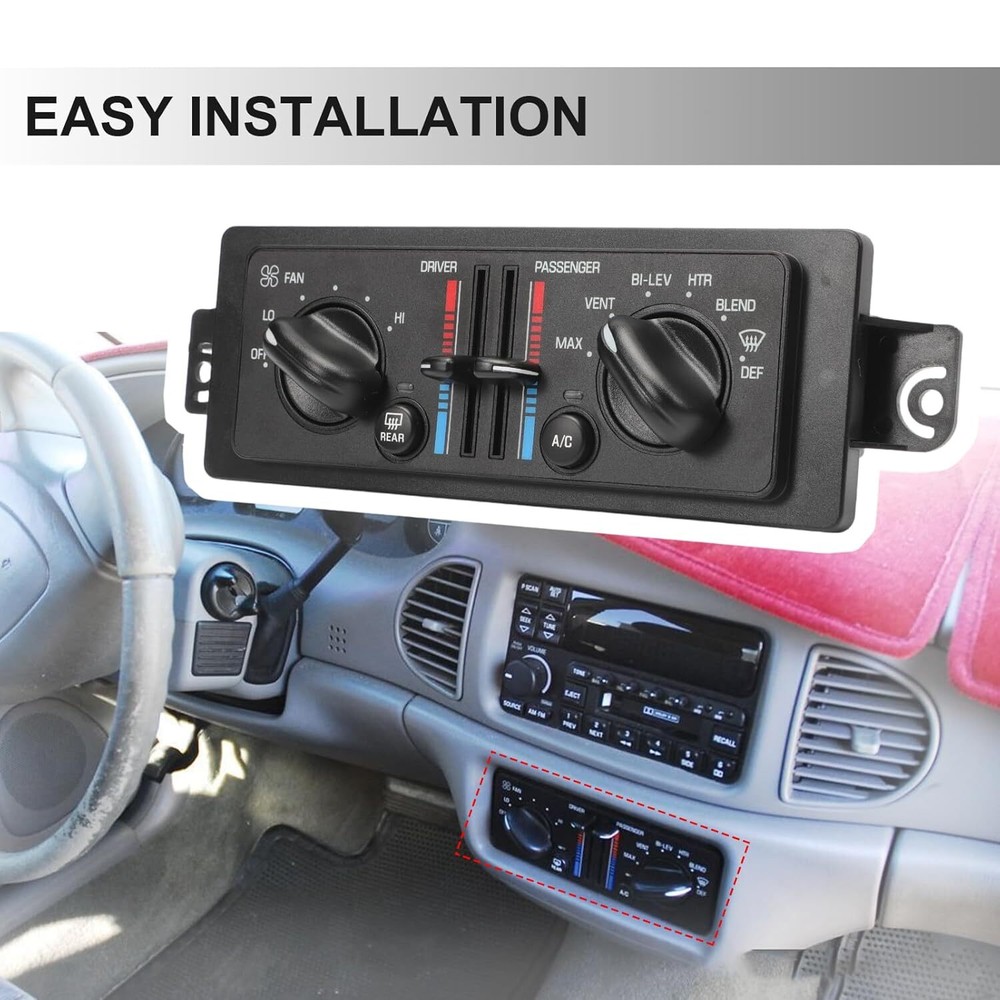 A/C Dual Climate Control Switch Panel Single Custom Fits for Buick Regal 97-04