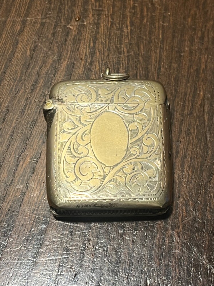 Antique Silver Metal Vesta Case