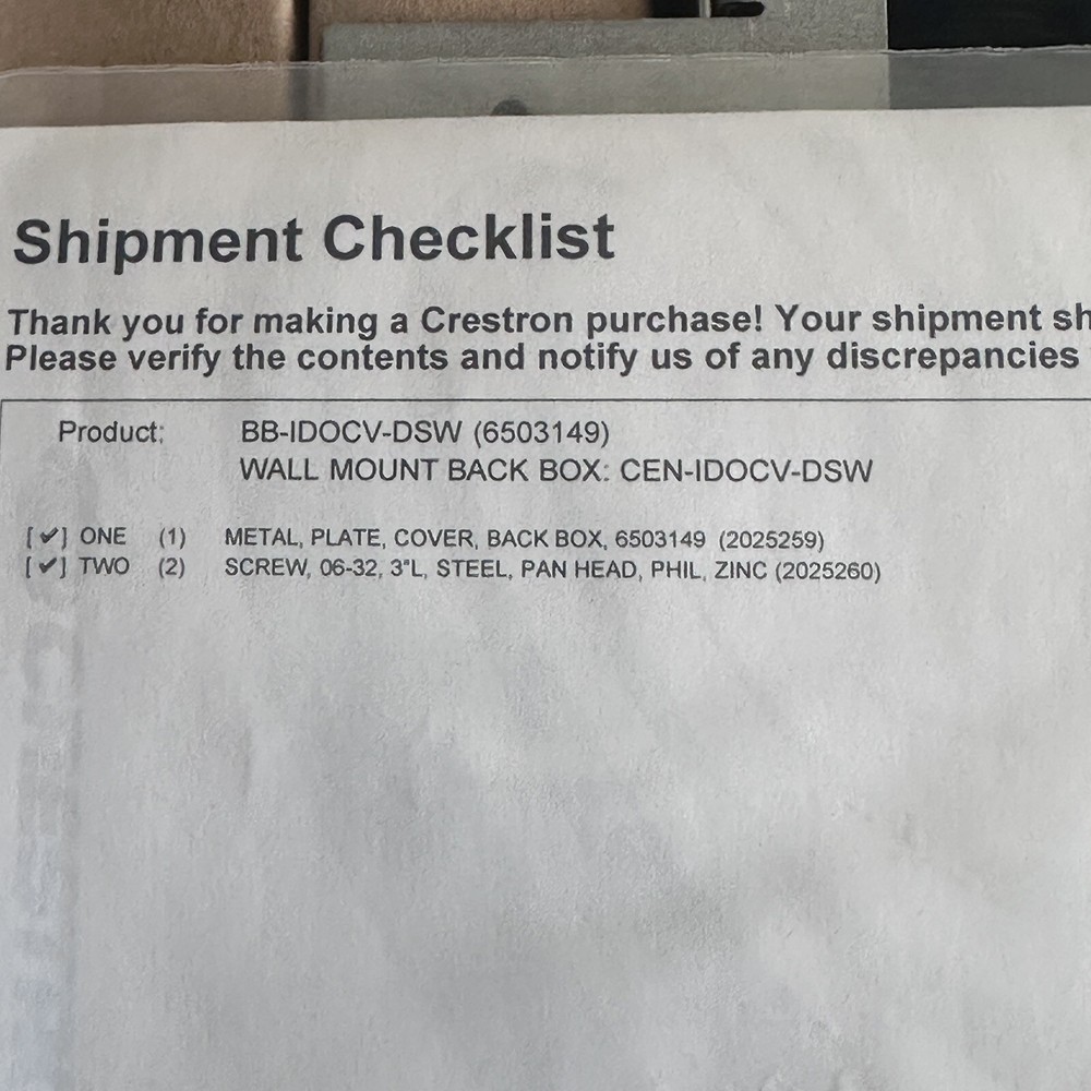 Crestron BB-IDOCV-DSW (open box) AW9-373