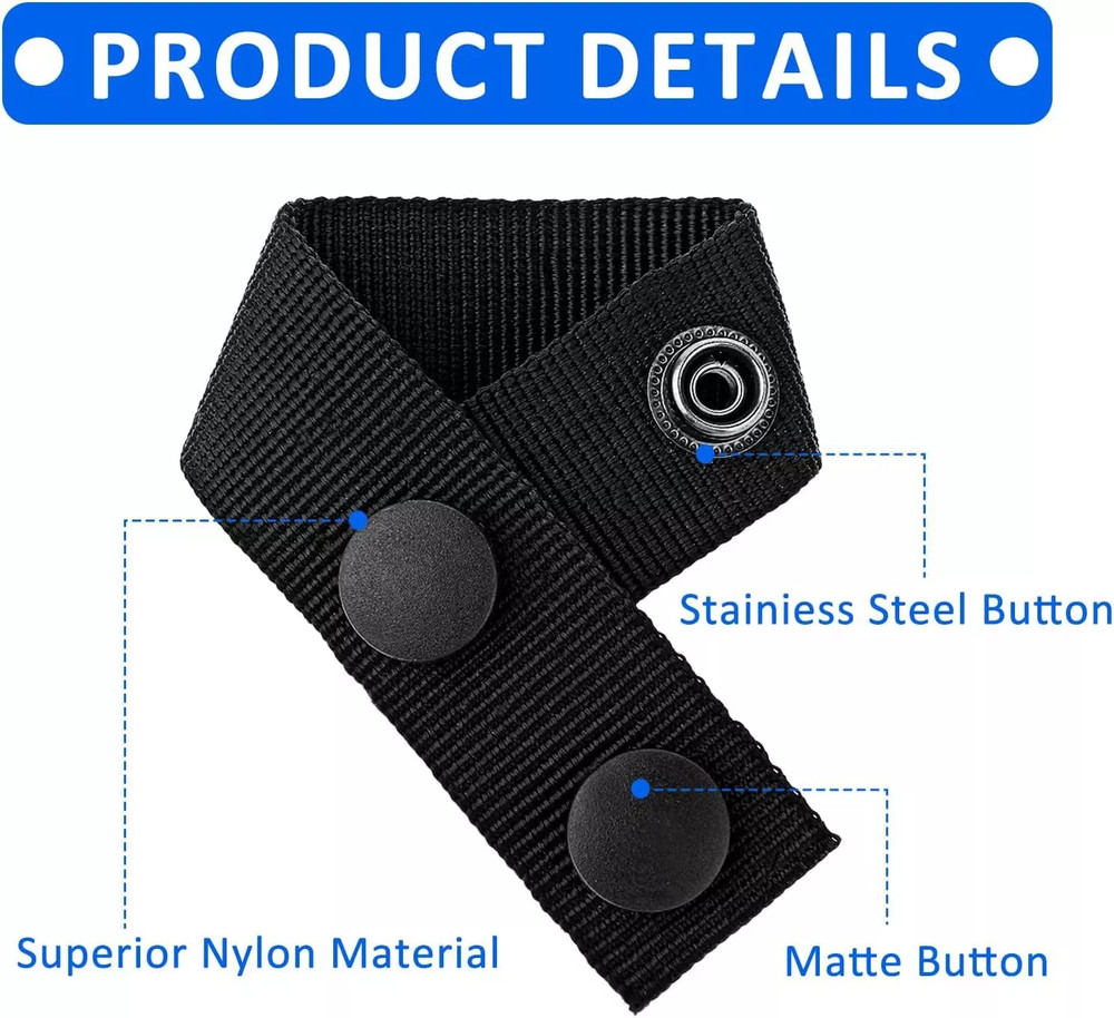 4× Tactical Duty Belt Keeper Security Tactical Belt Keepers with Double Snaps US