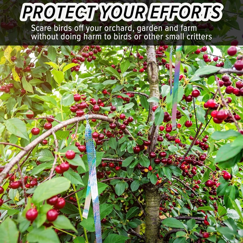 High-Quality Reflective Flash Tape for Effective Bird Deterrence - 1000ft Total