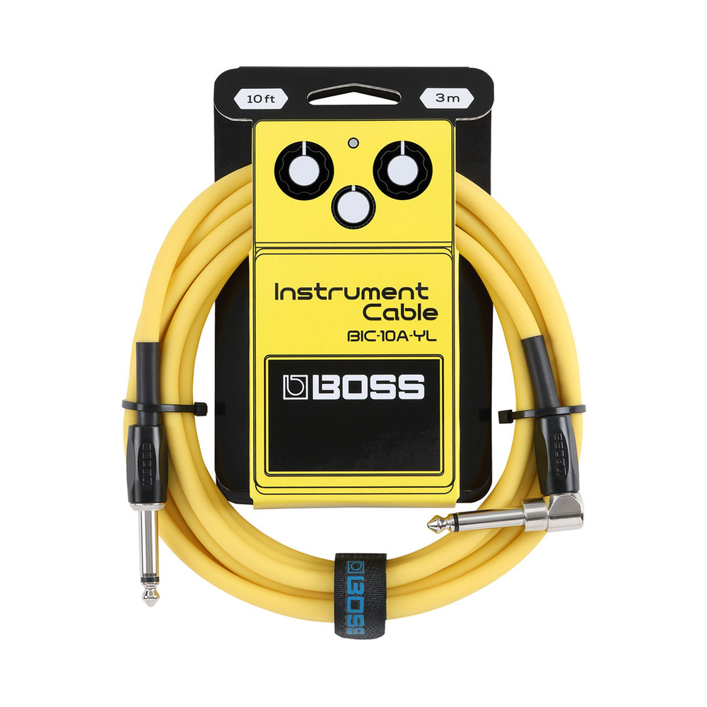 Boss 10ft Instrument Cable Straight-Angled - Yellow