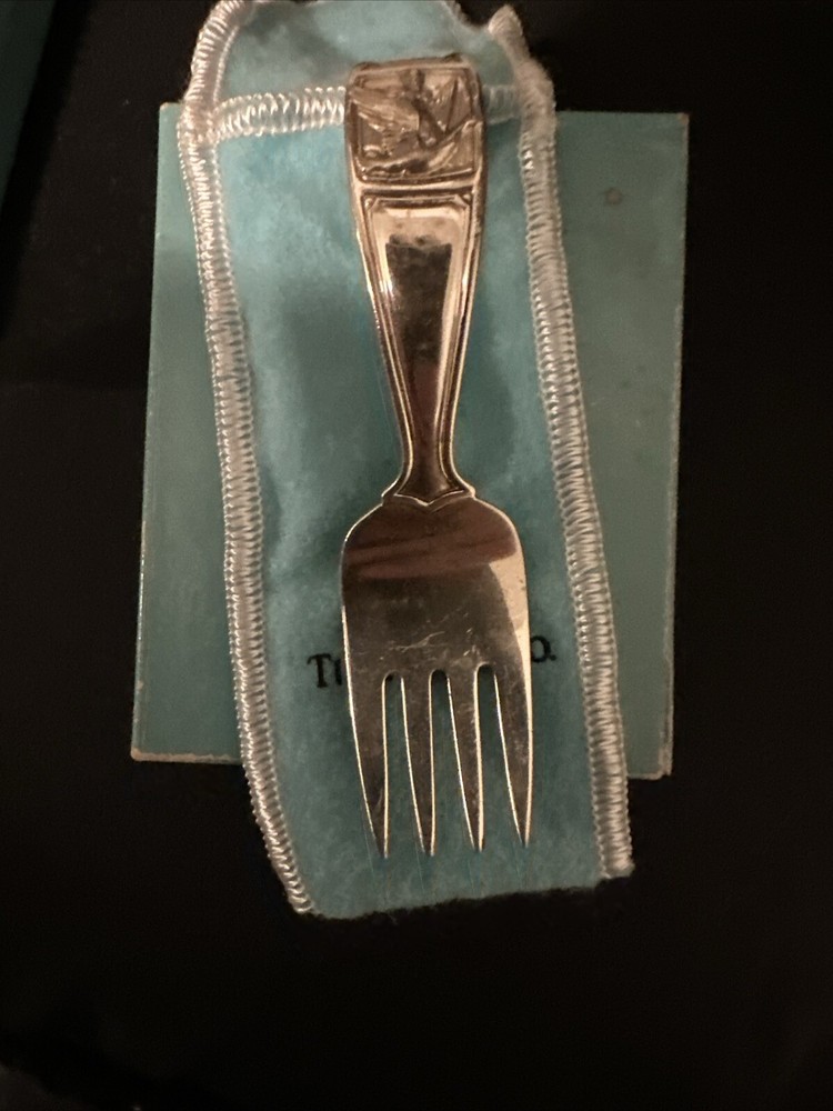 tiffany co engraved sterling silver spoon And Fork.