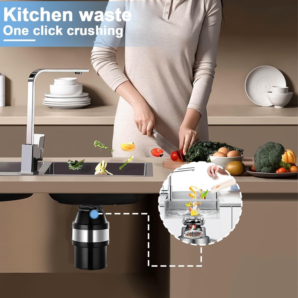 4000 RPM Household Garbage Disposer Kitchen Food Waste Sink Disposal 550W New---