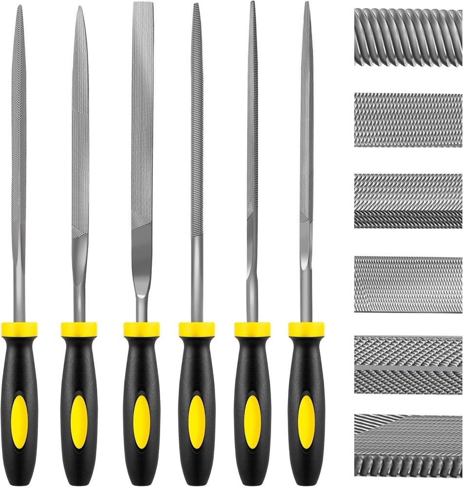 Compact 6-Piece Precision Needle File Set - Ideal for Fine Detailing & Projects