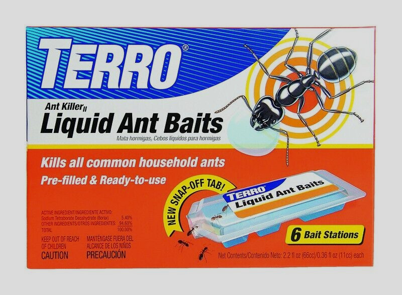 3~ TERRO Liquid Ant Bait 2.2oz 6 - Ready to Use Packets in Each Box Compact Size