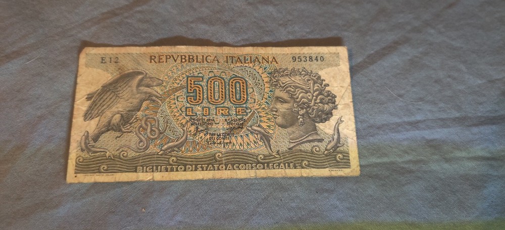 1966 Italian 500 Lire Note Italy