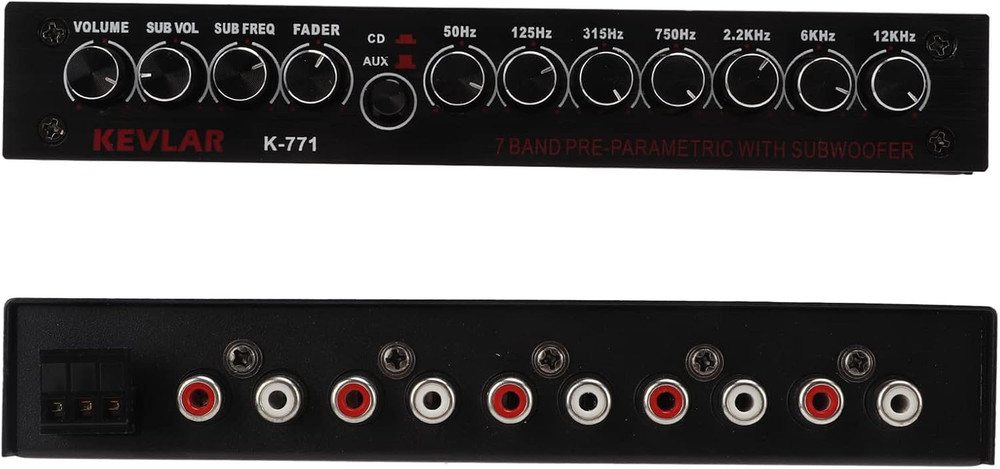 Car Audio Equalizer, Low Pass 7 Band Car Graphic Equalizer High Level Input EQ w