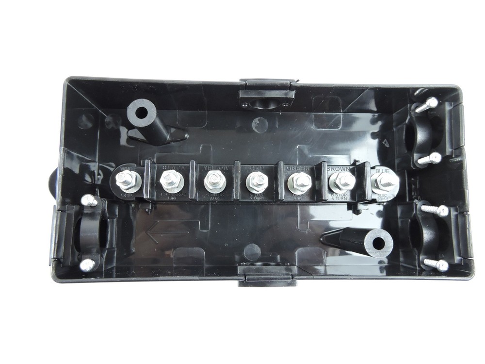 7 Way Electrical Trailer Tail Light Wiring Junction Box - 7 Gang Wire Connection