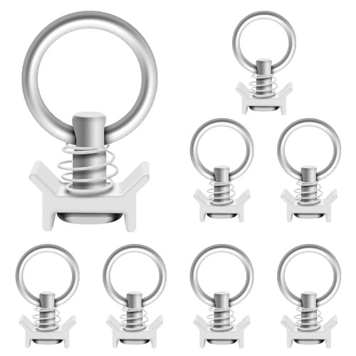 8Pack L Track Single Stud Fitting with Round O-Ring L Track Tie 8SO Silver