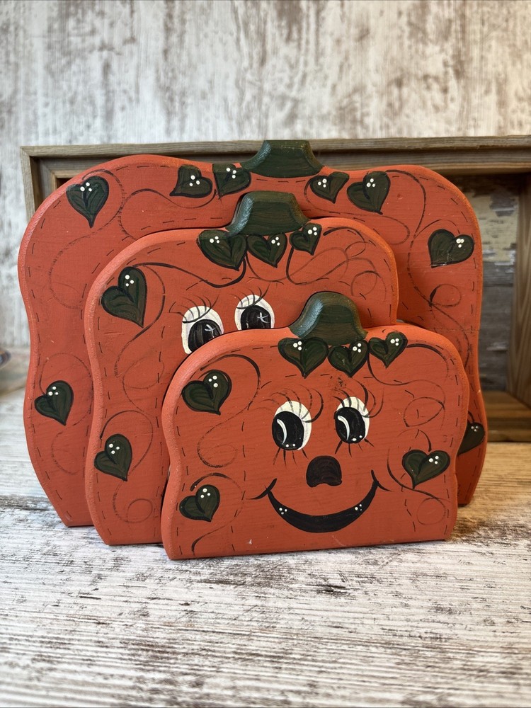 wood pumpkin decor 3 In One!