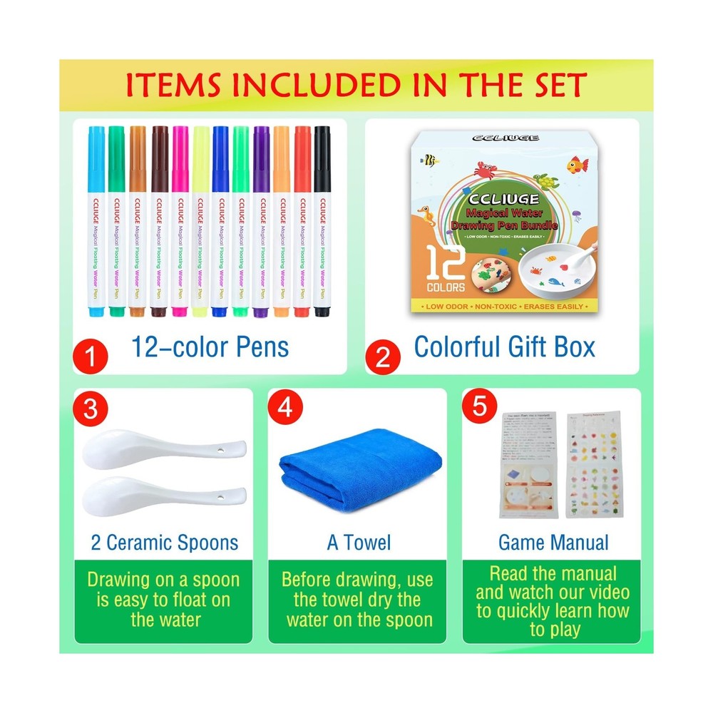Kiddies Create Magical Floating Drawings Bundle, 12 Colors Magic Dr... Fast Ship