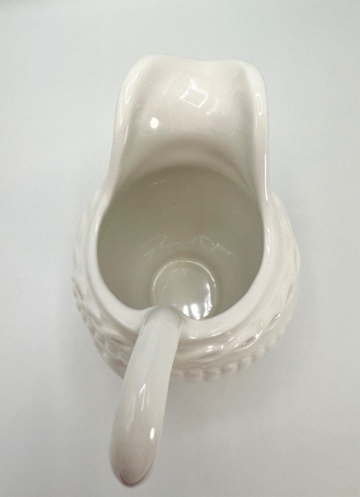 Villa Verde Kari Walmsley Solid White Creamer Ivy Leaf Handle J. Wilfred Sadek