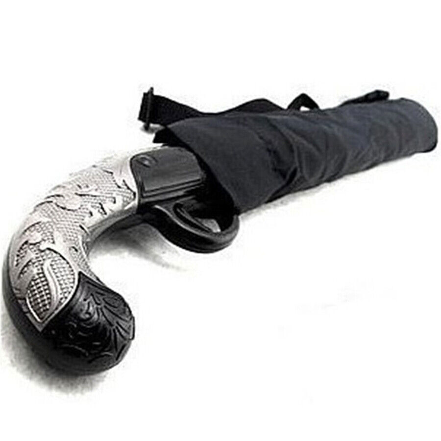 Classical Gun Handle Automatic Umbrella Black Two Folding Sun Umbrella Rain Gear
