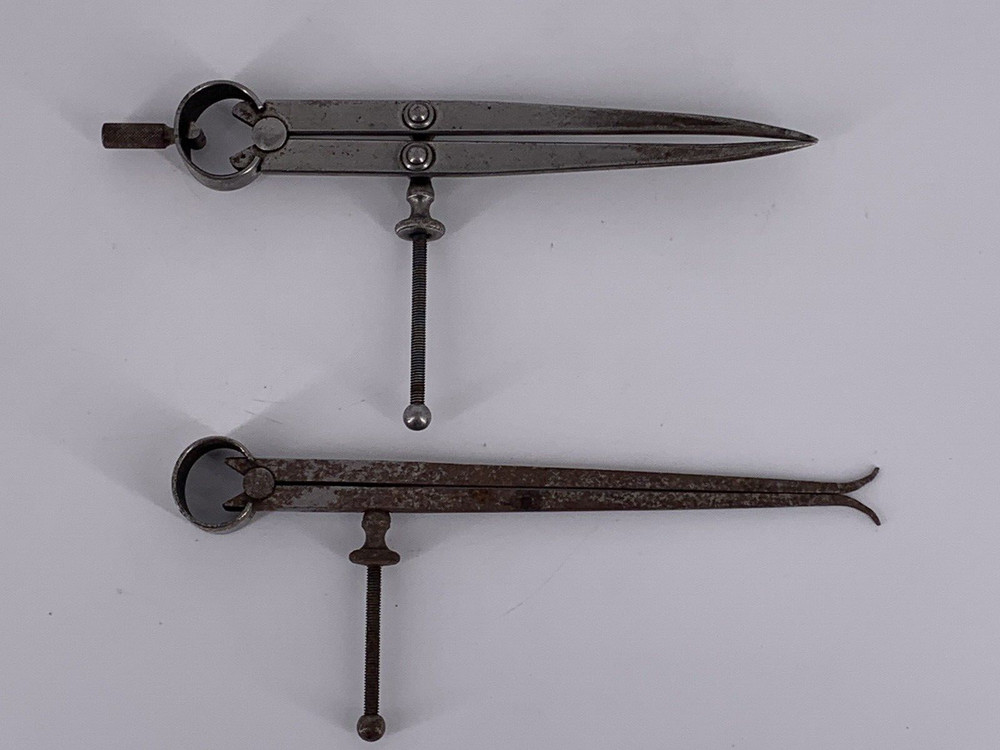 (2) LS Starrett Spring Calipers 83B(?)(Divider) & 74A(?)(Inside Caliper)