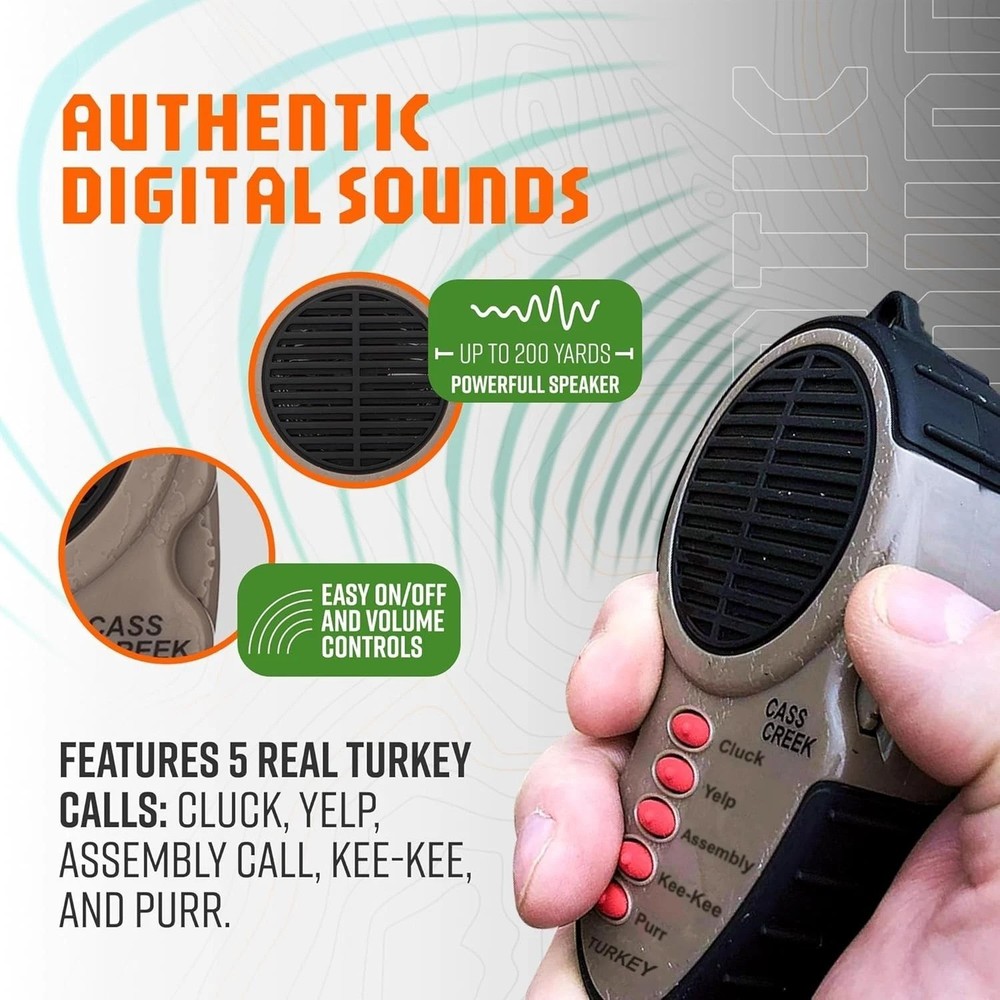 Ergo Call, Handheld Electronic Hunting Call, Compact Design, 5 Authentic Call...